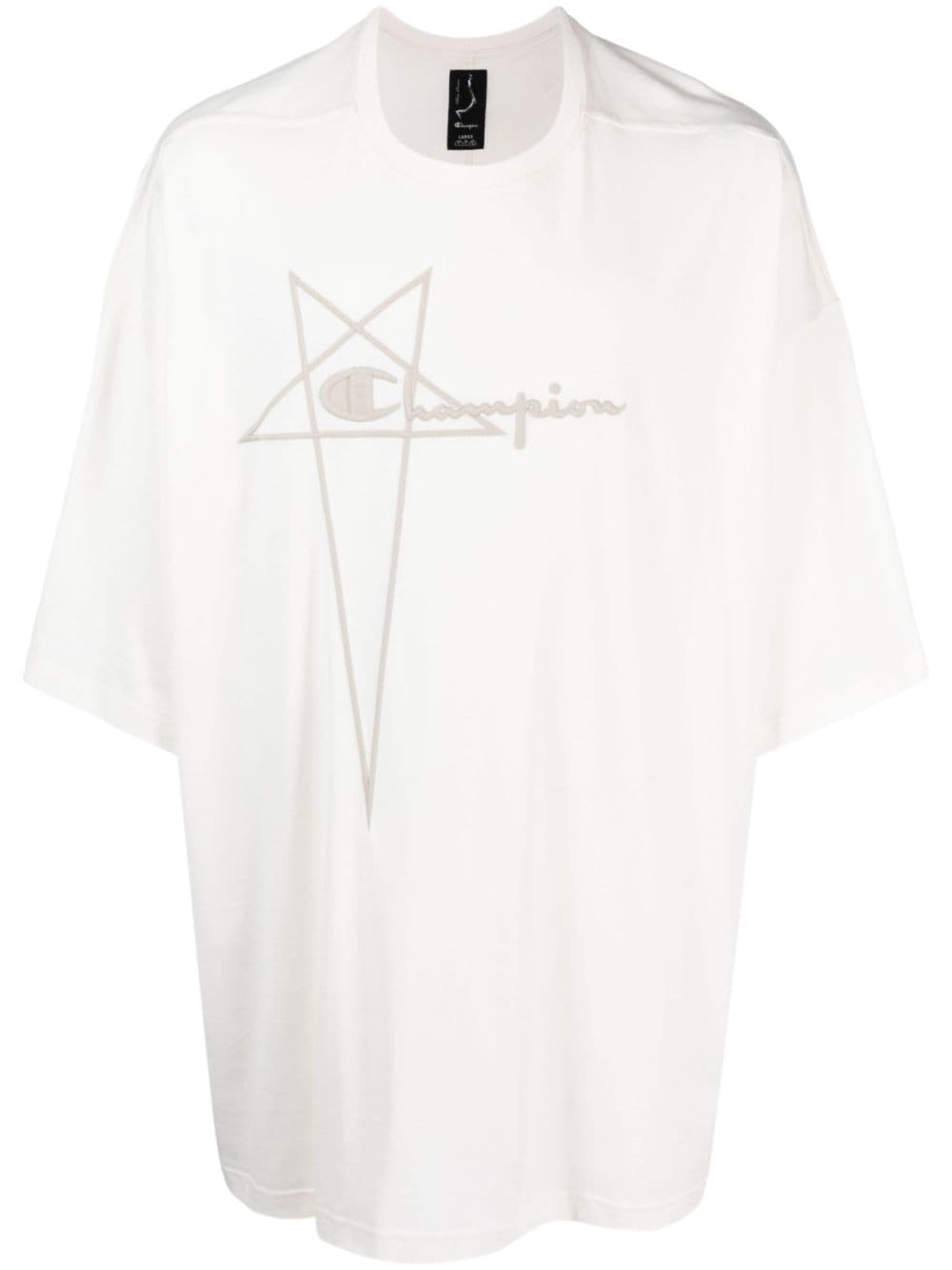 Rick Owens X Champion logo-embroidered organic cotton T-shirt - Neutrals von Rick Owens X Champion