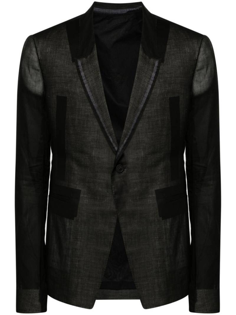 Rick Owens 73CMS semi-sheer blazer - Black von Rick Owens