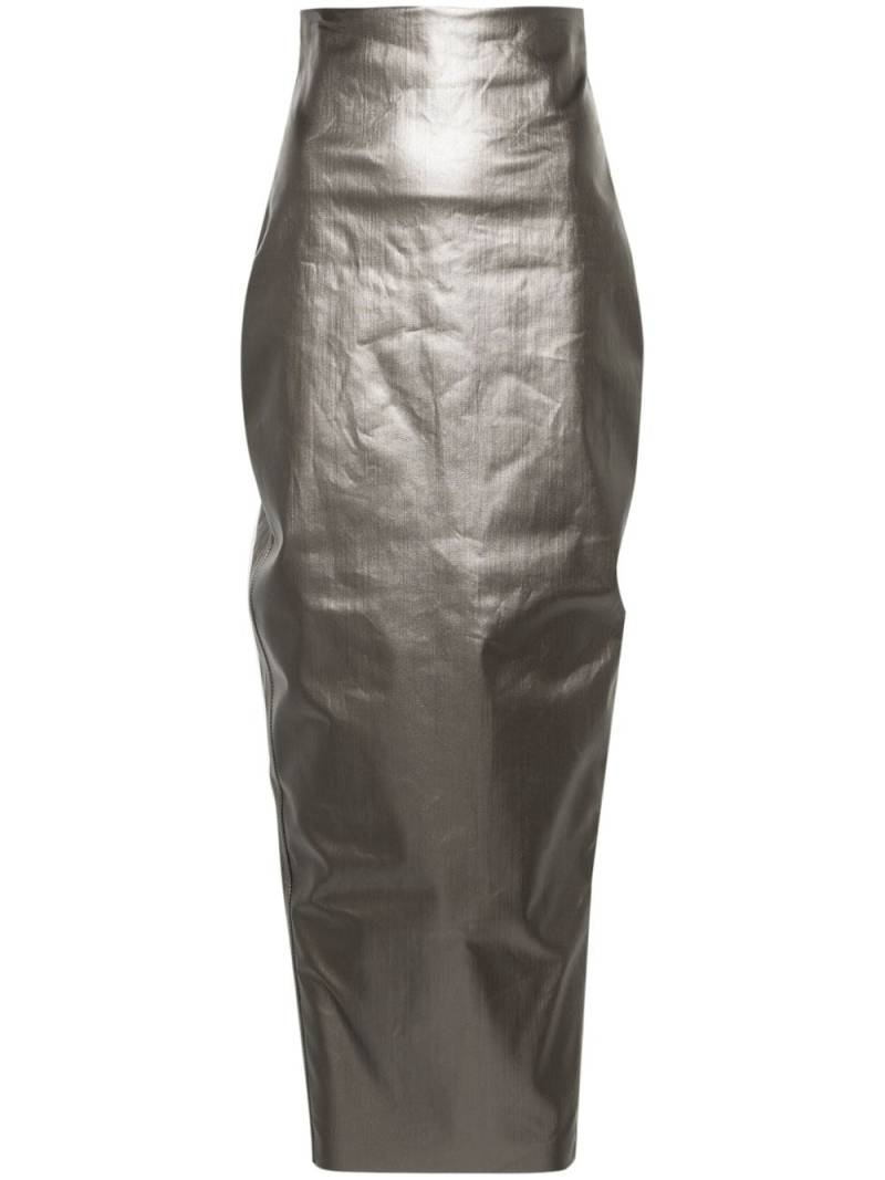 Rick Owens Dirt Pillar coated-denim skirt - Grey von Rick Owens