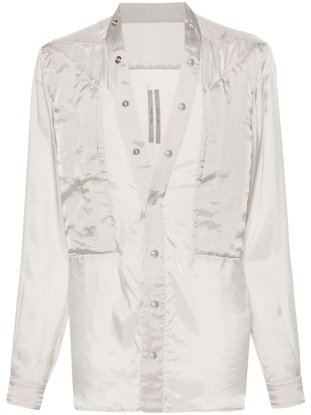 Rick Owens Larry Fogpocket satin shirt - Grey von Rick Owens