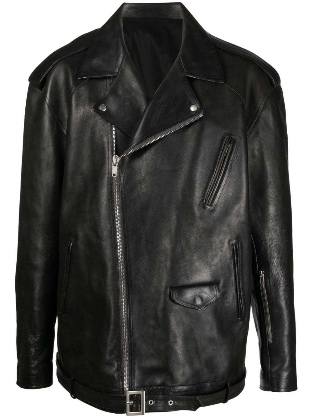 Rick Owens Luke Stooges zip-up leather jacket - Black von Rick Owens