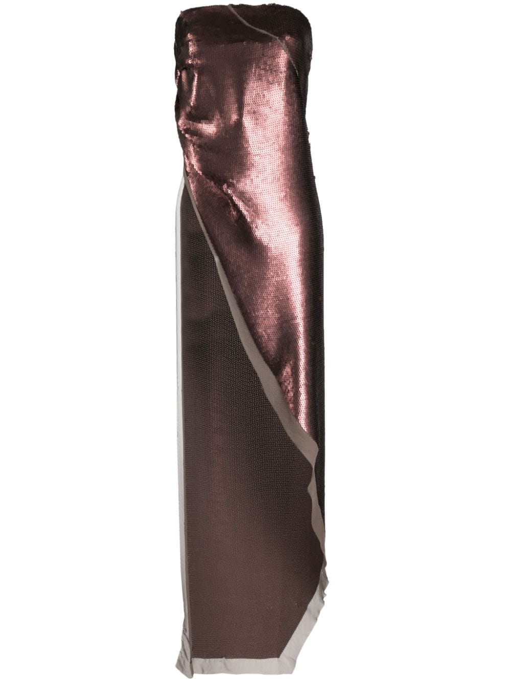 Rick Owens Luxor asymmetric sequinned top - Brown von Rick Owens