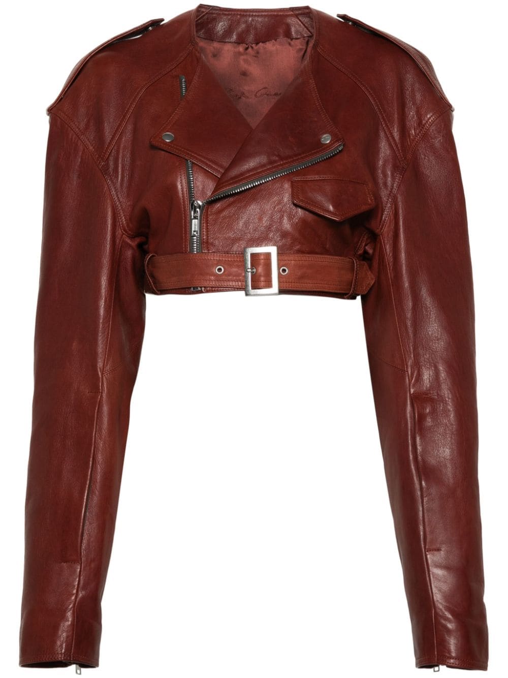 Rick Owens Micro Biker cropped jacket - Orange von Rick Owens