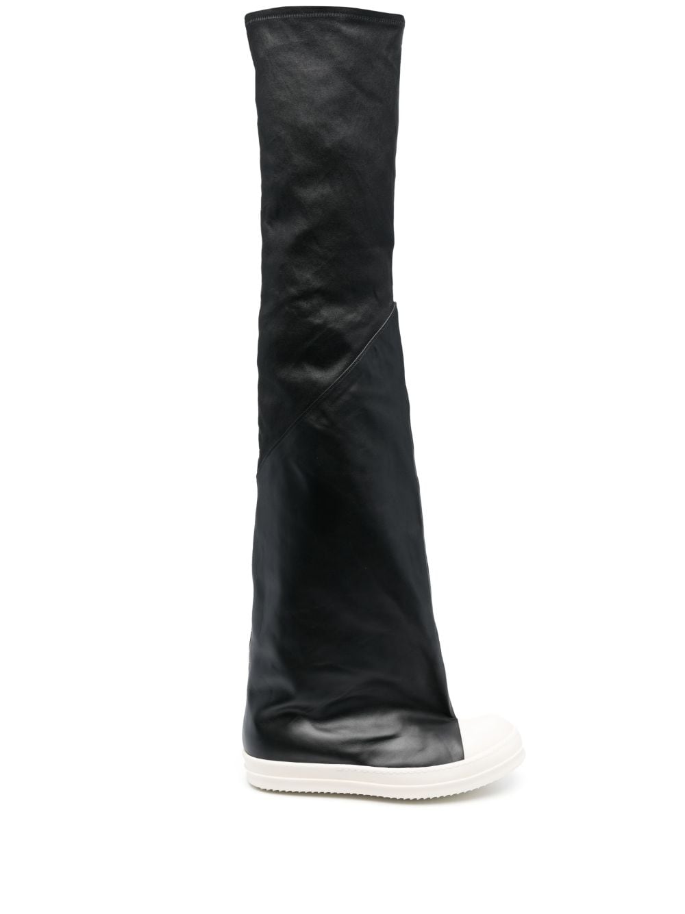 Rick Owens Oblique thigh-high leather boots - Black von Rick Owens