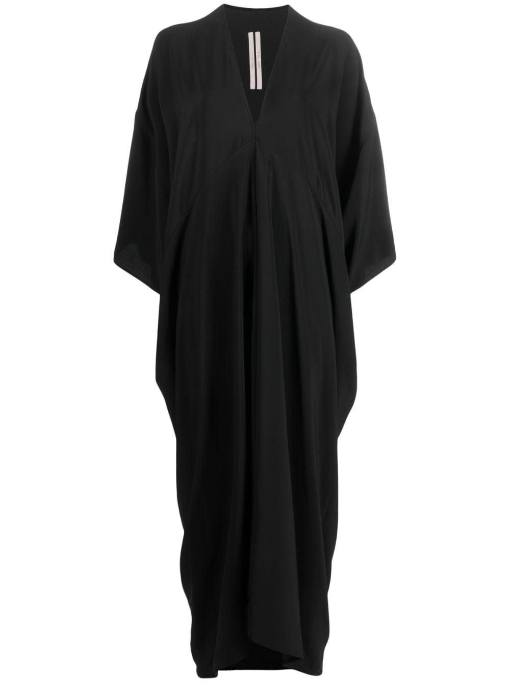 Rick Owens V-neck pleated long dress - Black von Rick Owens