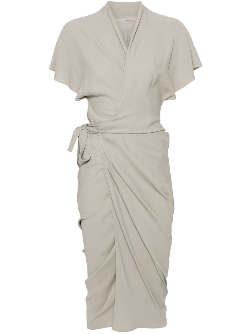 Rick Owens V-neck wrap dress - Grey von Rick Owens