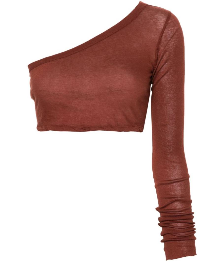 Rick Owens Ziggy one-shoulder organic cotton top - Brown von Rick Owens