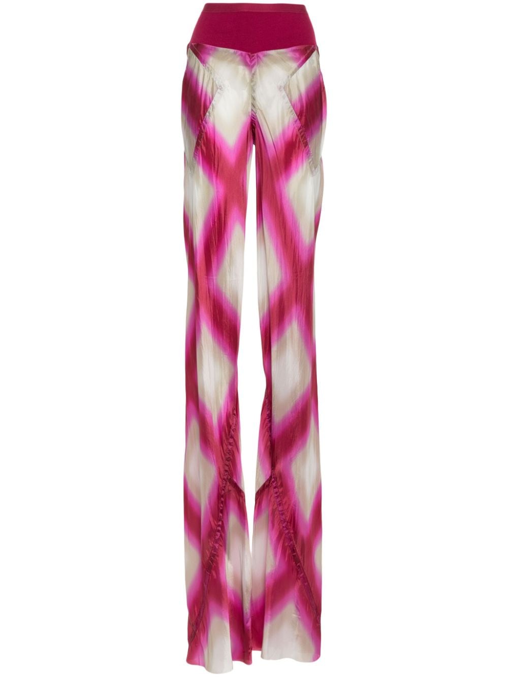 Rick Owens abstract-print flared trousers - Pink von Rick Owens