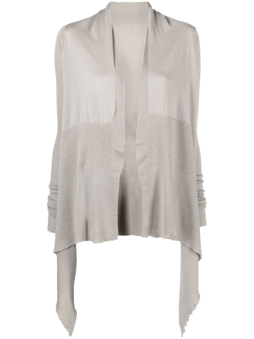 Rick Owens asymmetric virgin-wool cardigan - Grey von Rick Owens