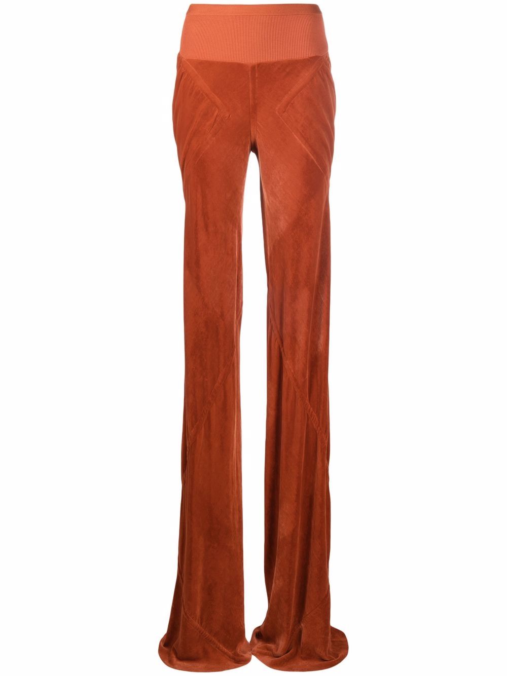 Rick Owens bias-cut velvet-effect trousers - Orange von Rick Owens