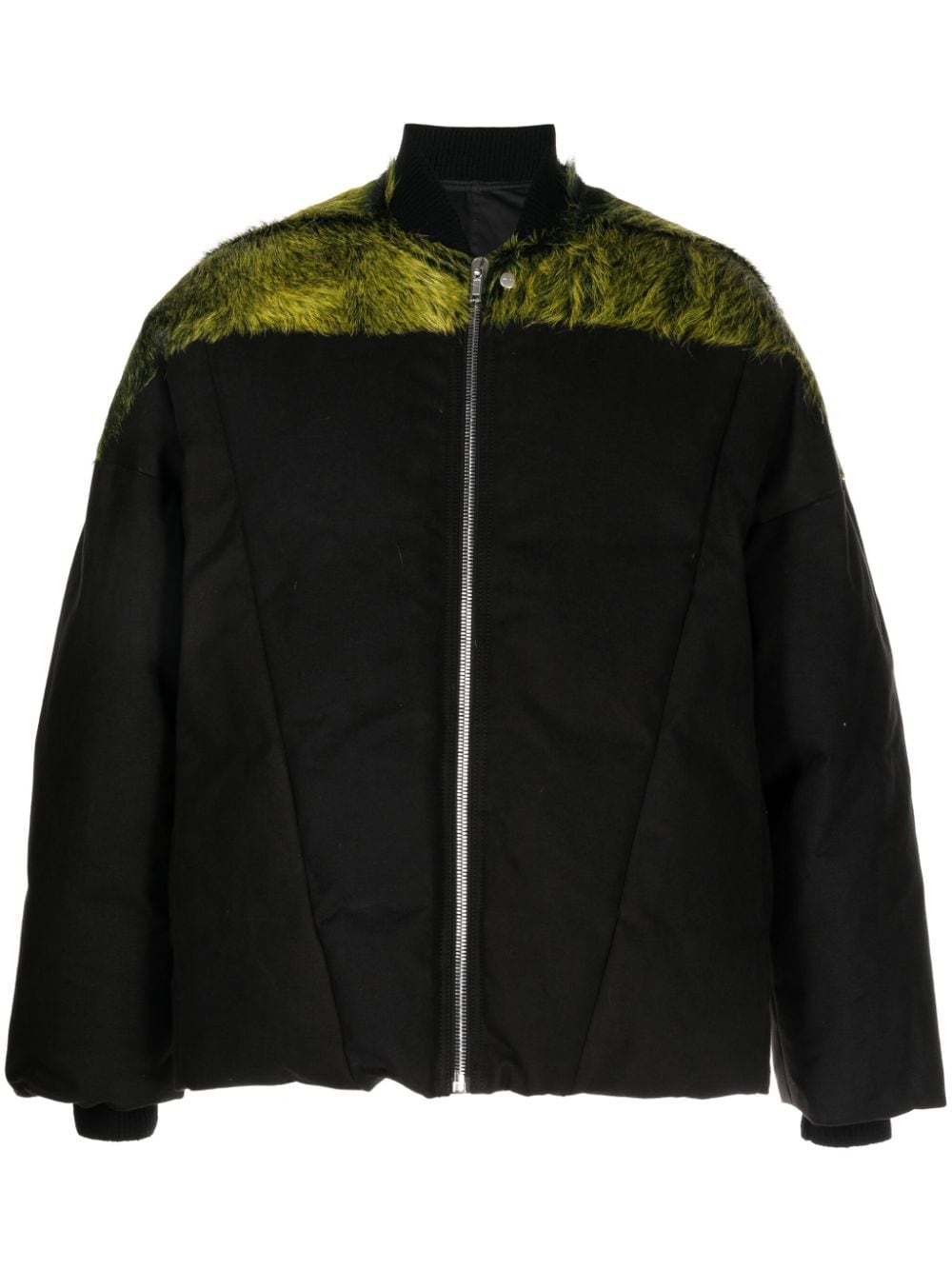 Rick Owens brushed-effect panelled padded jacket - Black von Rick Owens