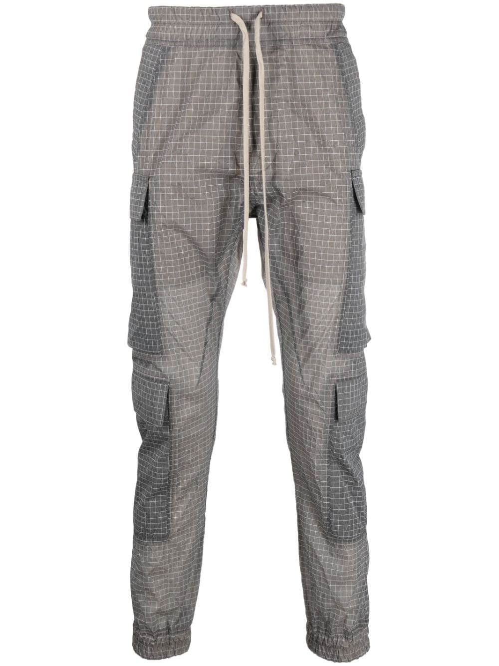 Rick Owens check-print drawstring trousers - Grey von Rick Owens