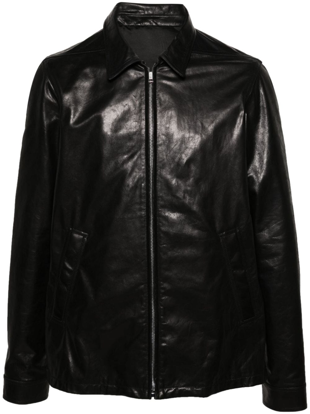 Rick Owens classic-collar leather jacket - Black von Rick Owens