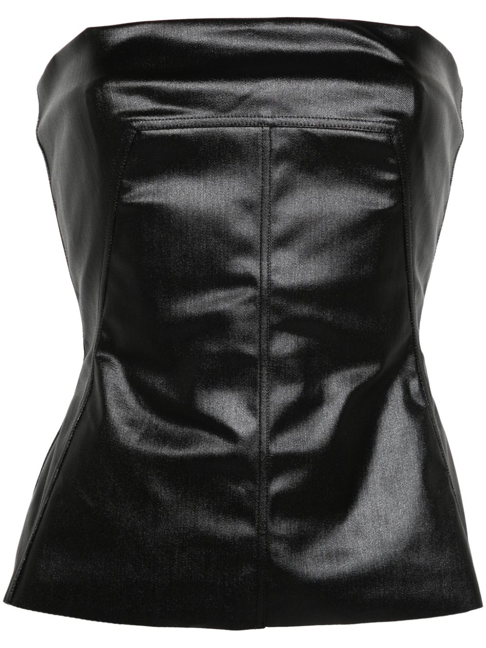 Rick Owens coated bustier top - Black von Rick Owens