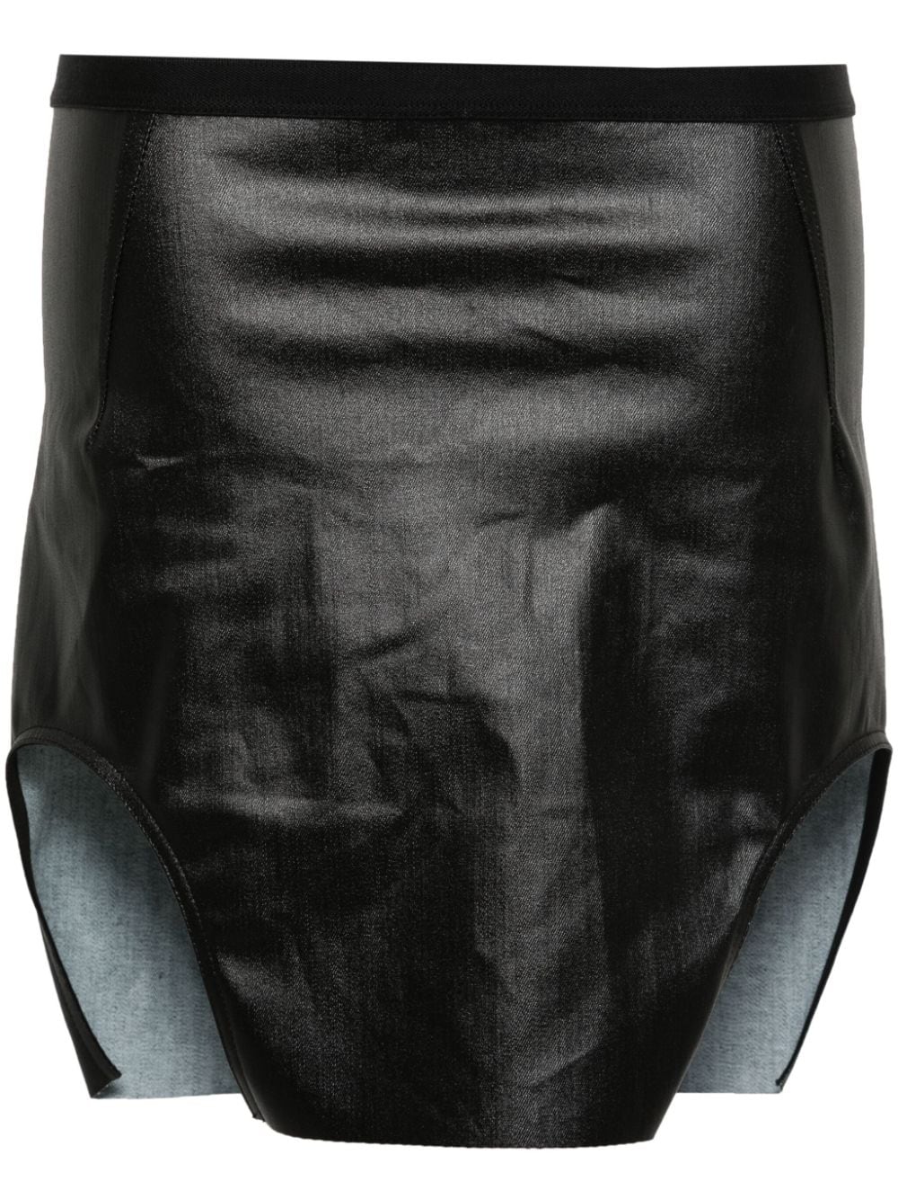 Rick Owens coated mini skirt - Black von Rick Owens