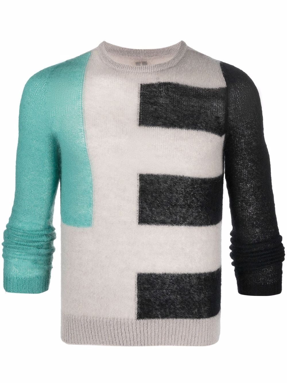 Rick Owens colour-block striped jumper - Grey von Rick Owens