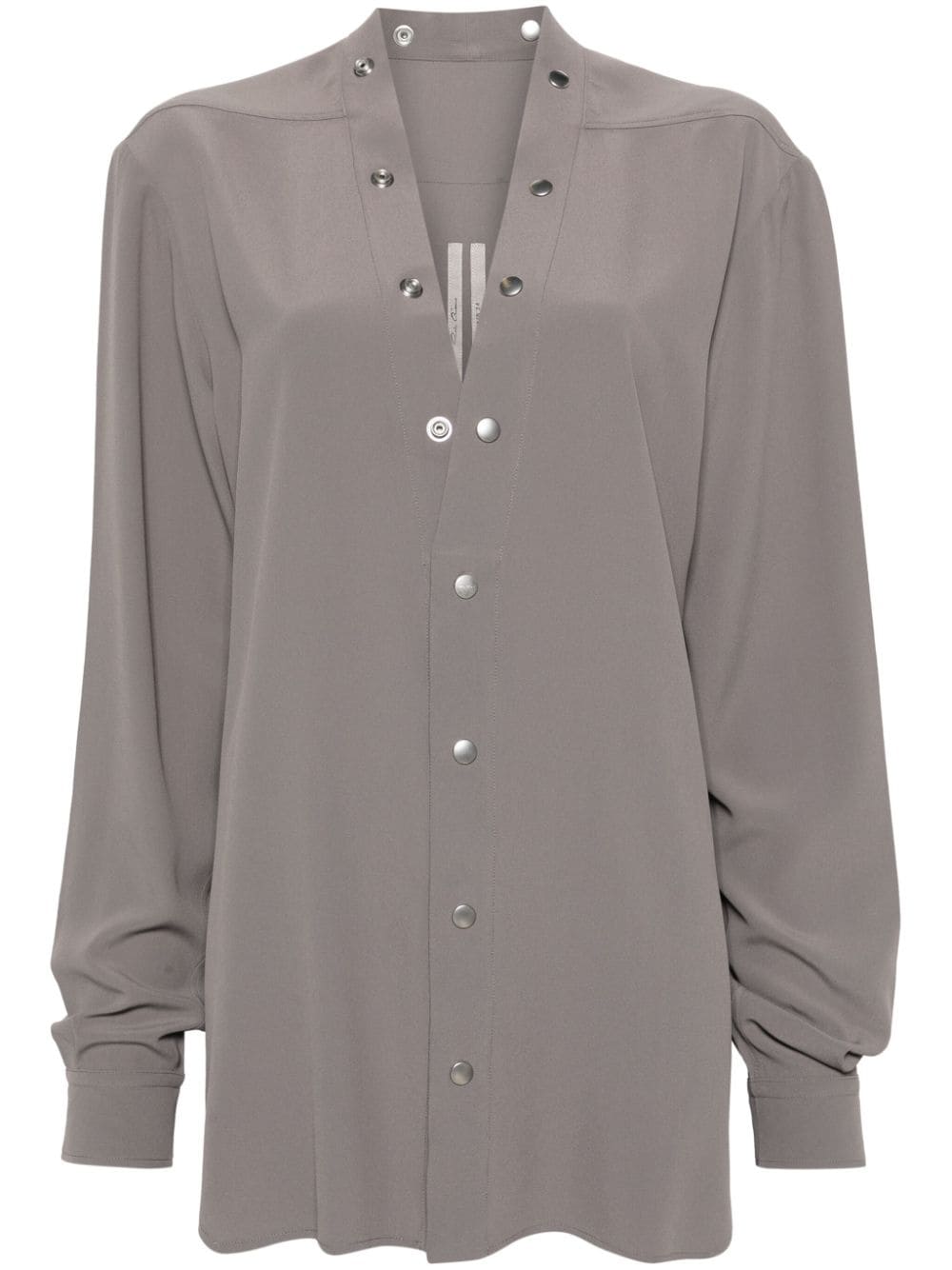 Rick Owens crepe press-stud blouse - Grey von Rick Owens