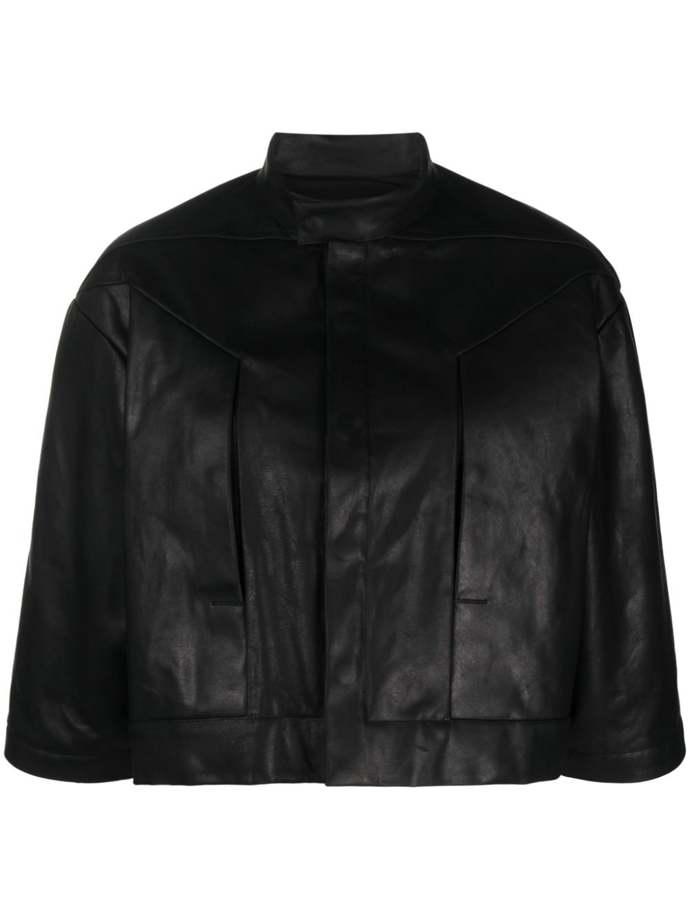 Rick Owens cropped leather jacket - Black von Rick Owens