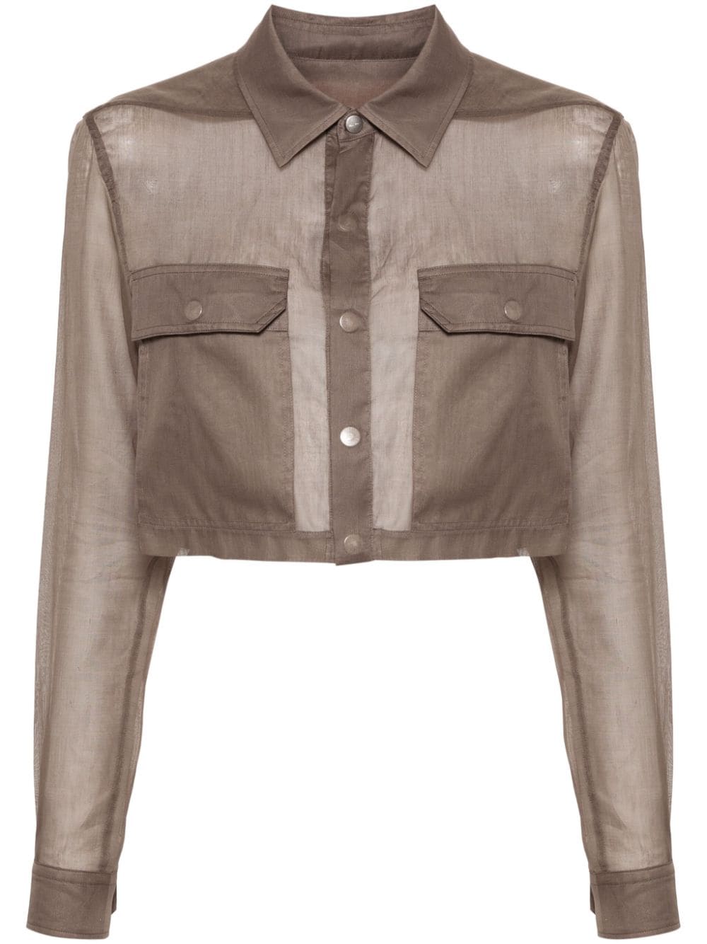 Rick Owens cropped sheer shirt - Grey von Rick Owens