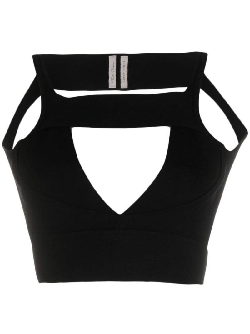 Rick Owens cut out-detail crop top - Black von Rick Owens