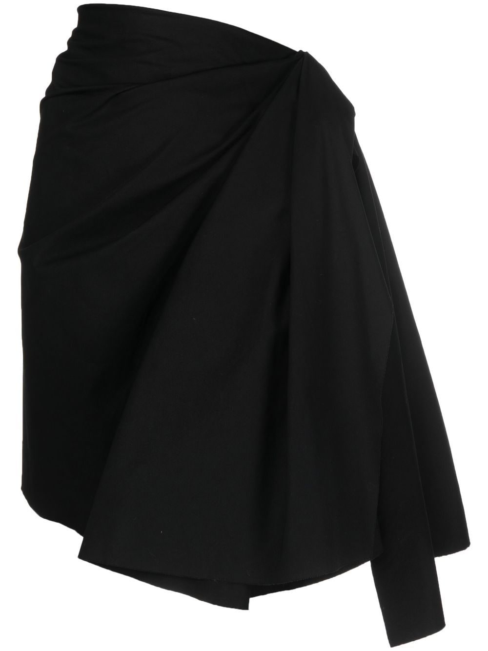 Rick Owens draped cotton mini skirt - Black von Rick Owens