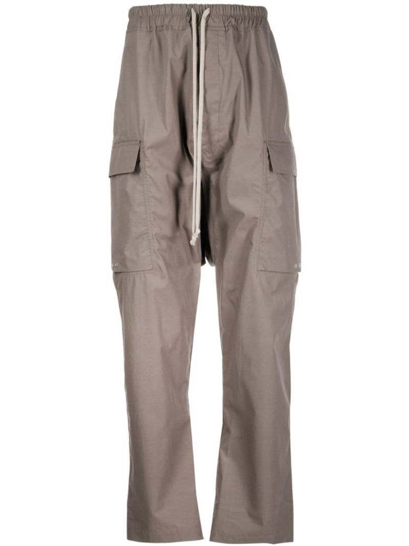 Rick Owens drawstring-waist cotton cargo trousers - Grey von Rick Owens