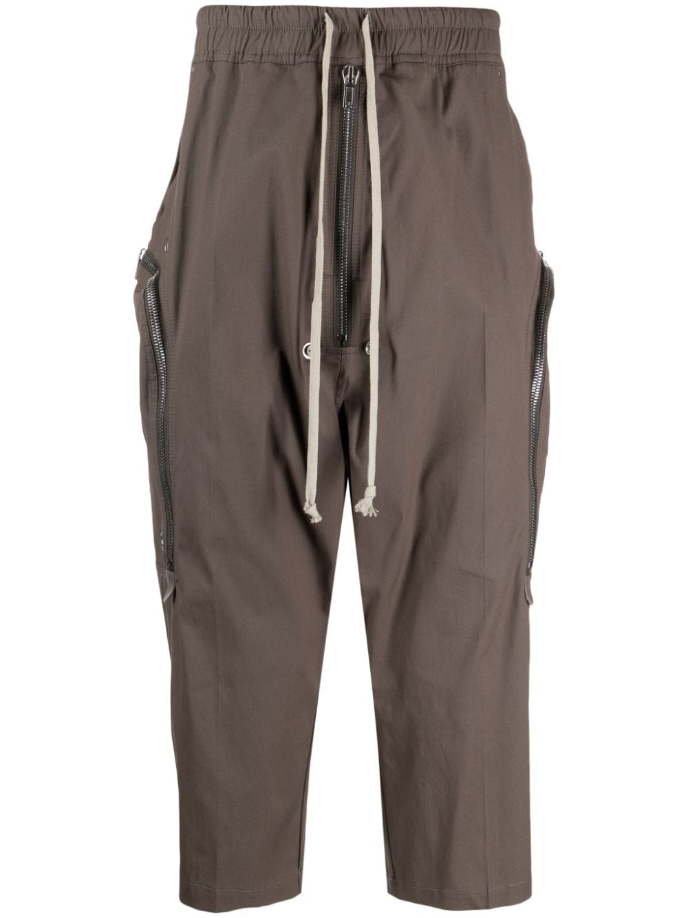 Rick Owens drawstring-waist cropped cotton trousers - Brown von Rick Owens