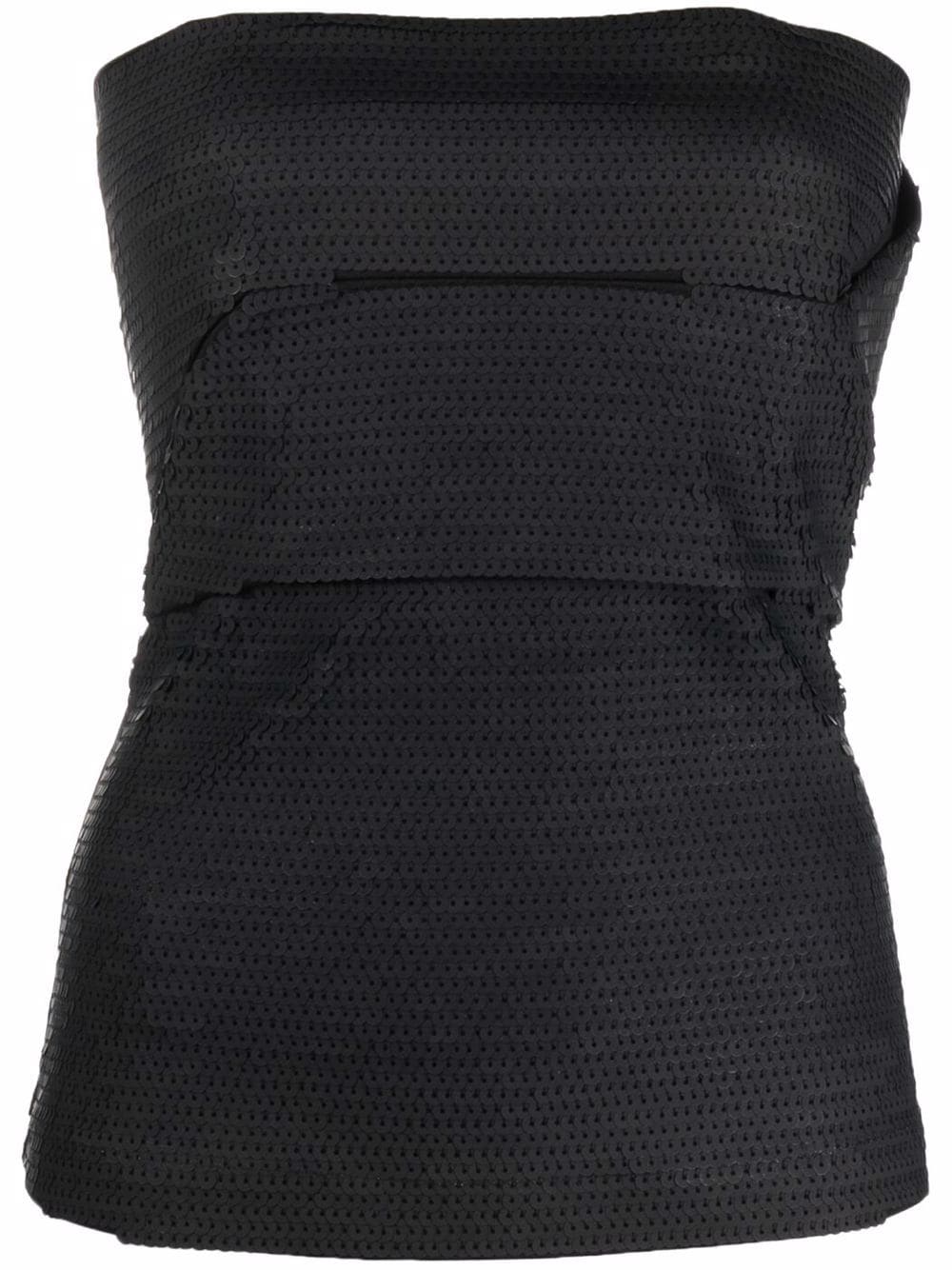 Rick Owens embroidered bustier top - Black von Rick Owens