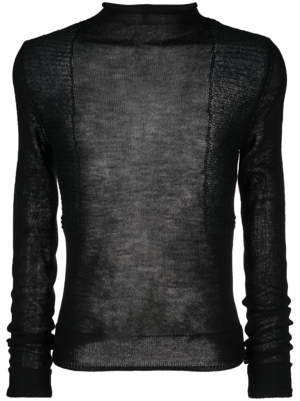 Rick Owens fine-knit panelled wool jumper - Black von Rick Owens