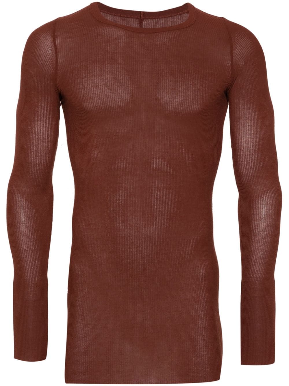 Rick Owens fine-ribbed long-sleeve T-shirt - Brown von Rick Owens