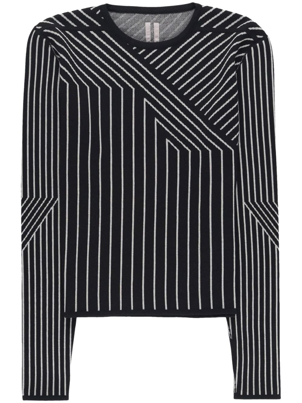 Rick Owens geometric-pattern cropped wool sweatshirt - Black von Rick Owens
