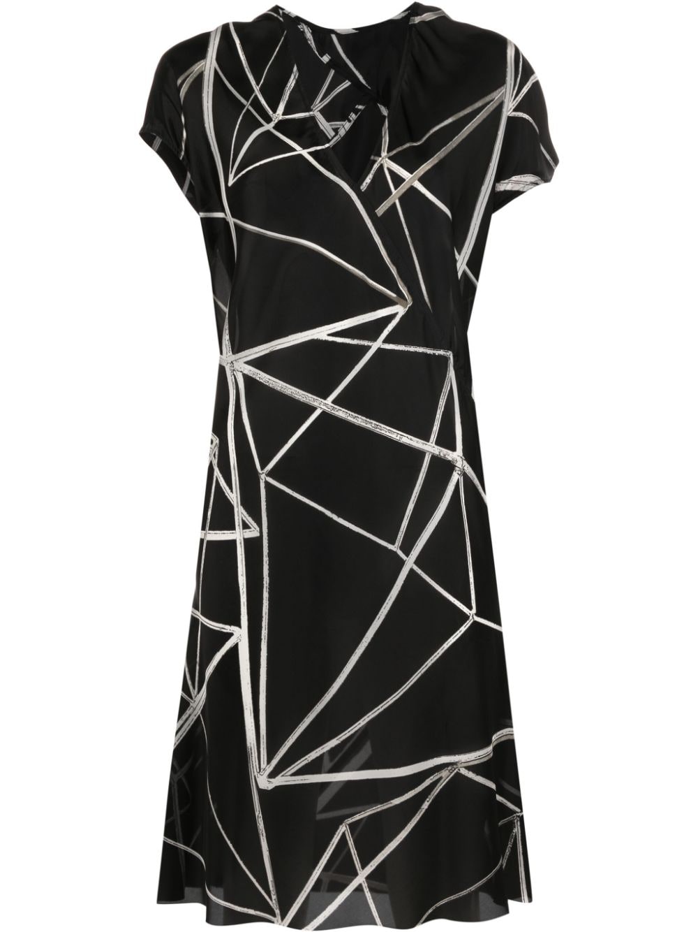 Rick Owens geometric-print wrap dress - Black von Rick Owens