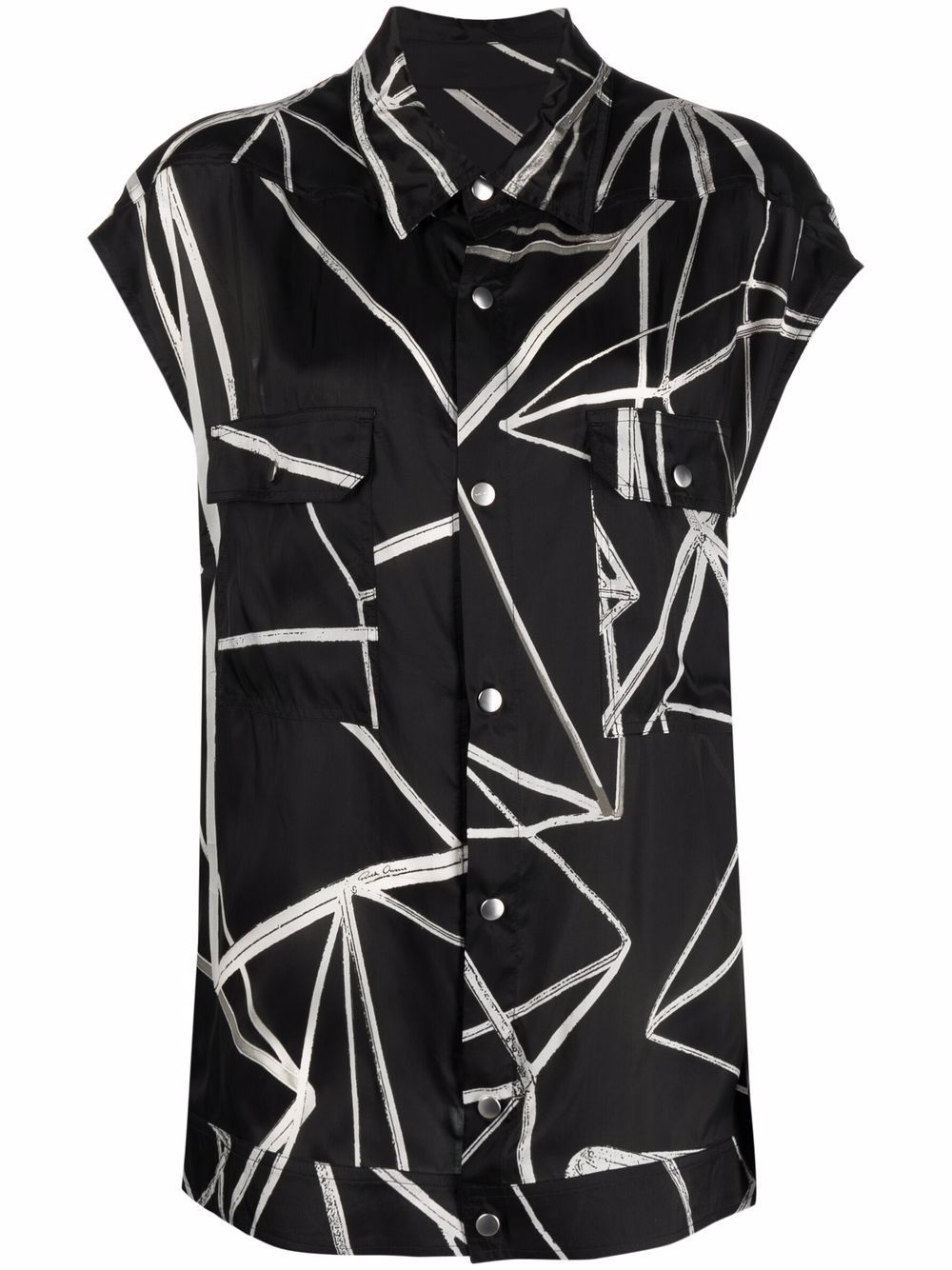 Rick Owens graphic-print overshirt - Black von Rick Owens