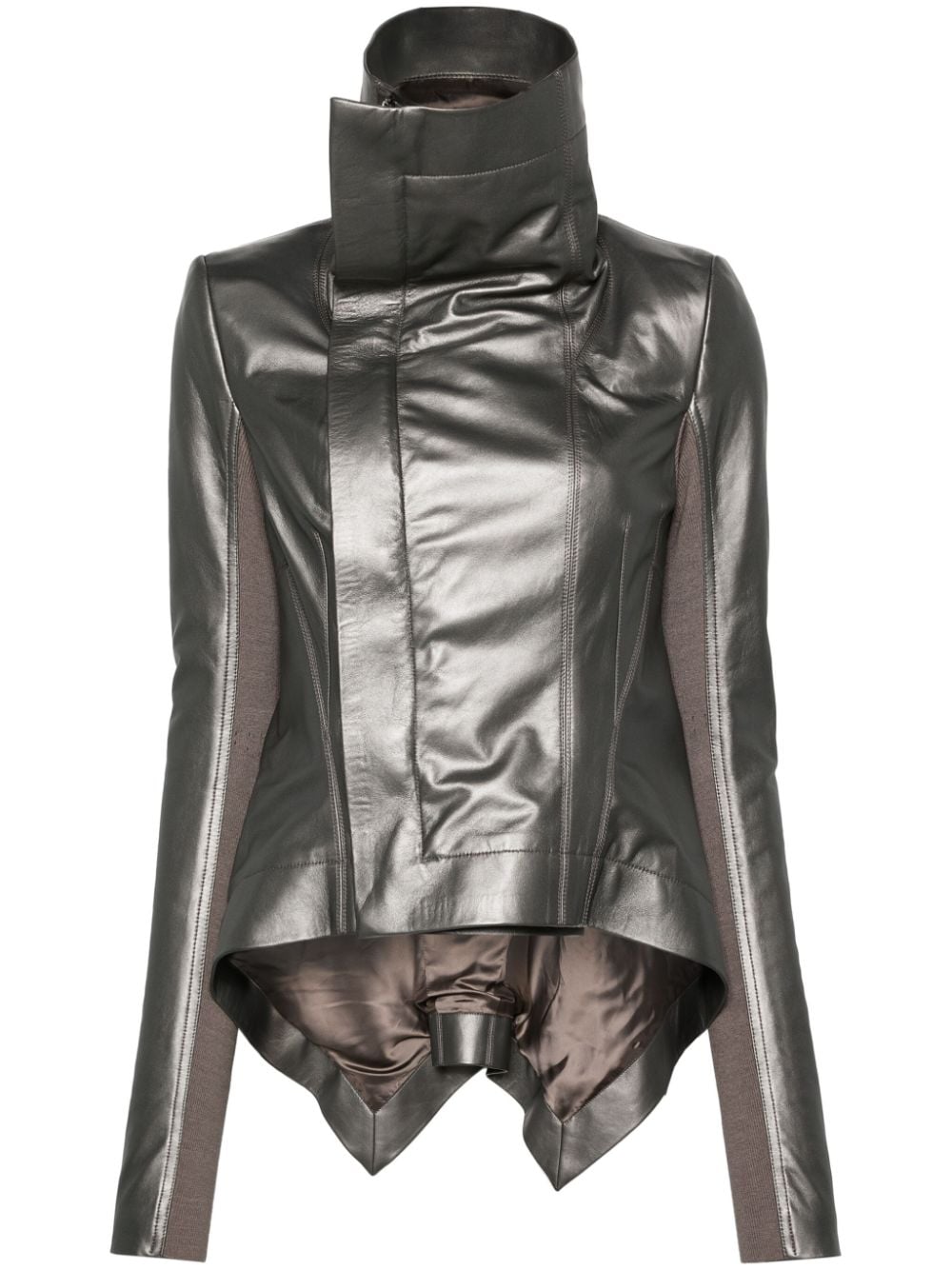 Rick Owens handkerchief-hem leather jacket - Grey von Rick Owens