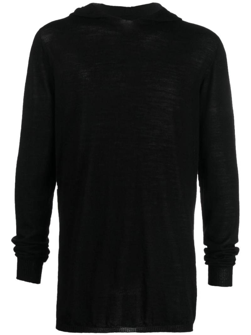 Rick Owens hooded wool sweatshirt - Black von Rick Owens