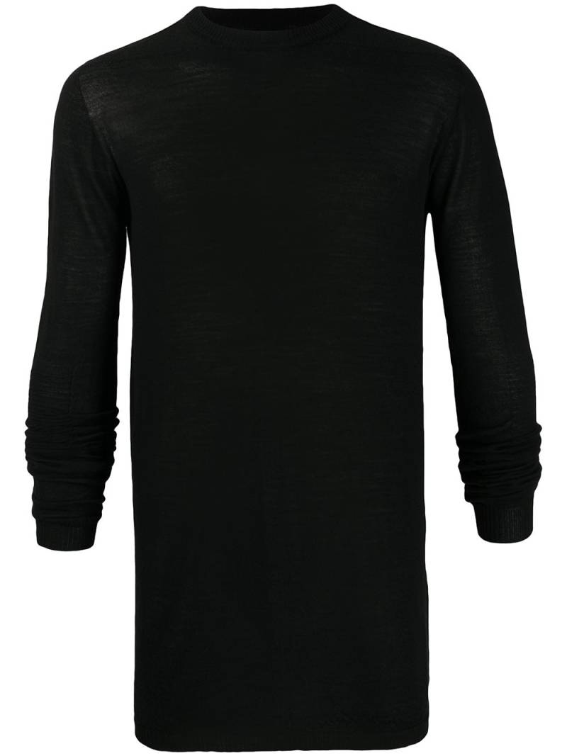 Rick Owens long-line ribbed jumper - Black von Rick Owens