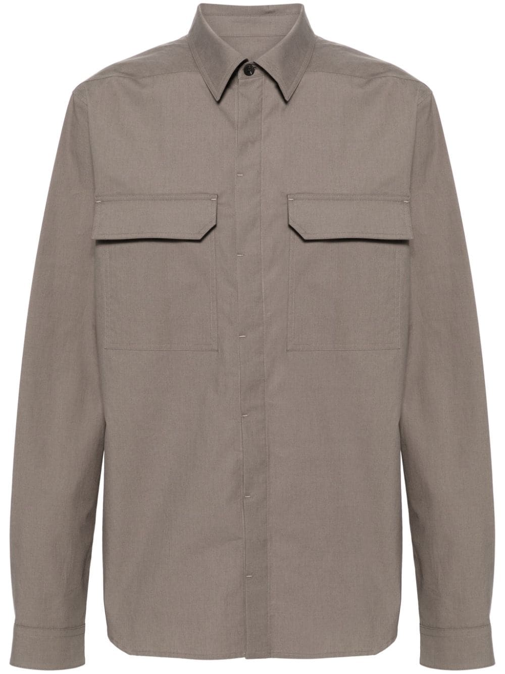 Rick Owens mélange-effect organic-cotton shirt - Grey von Rick Owens
