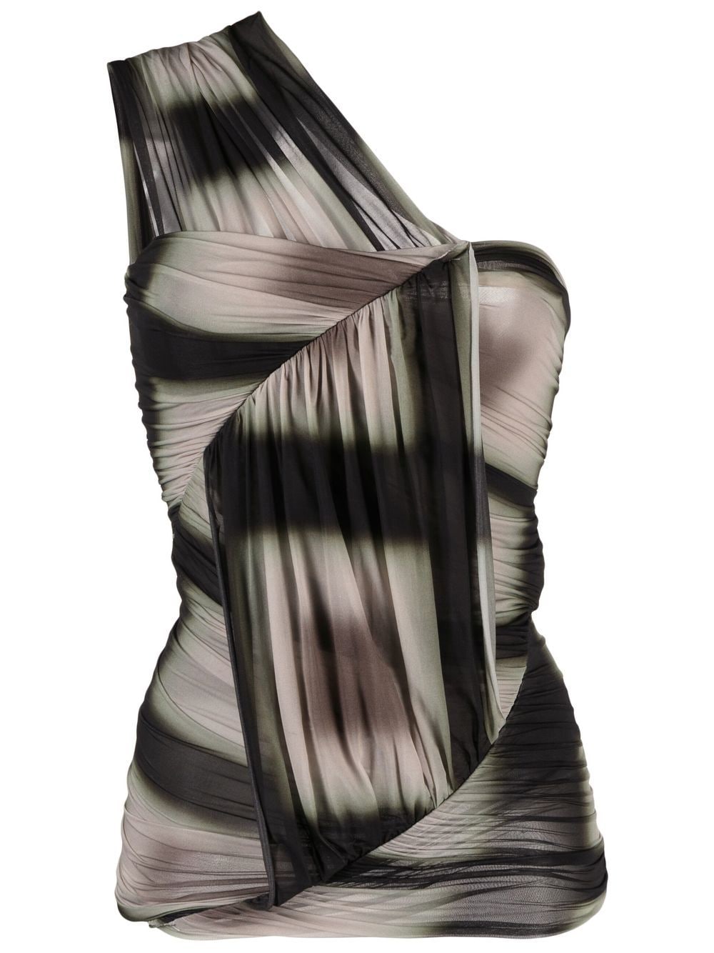 Rick Owens ombré-effect asymmetric draped top - Black von Rick Owens