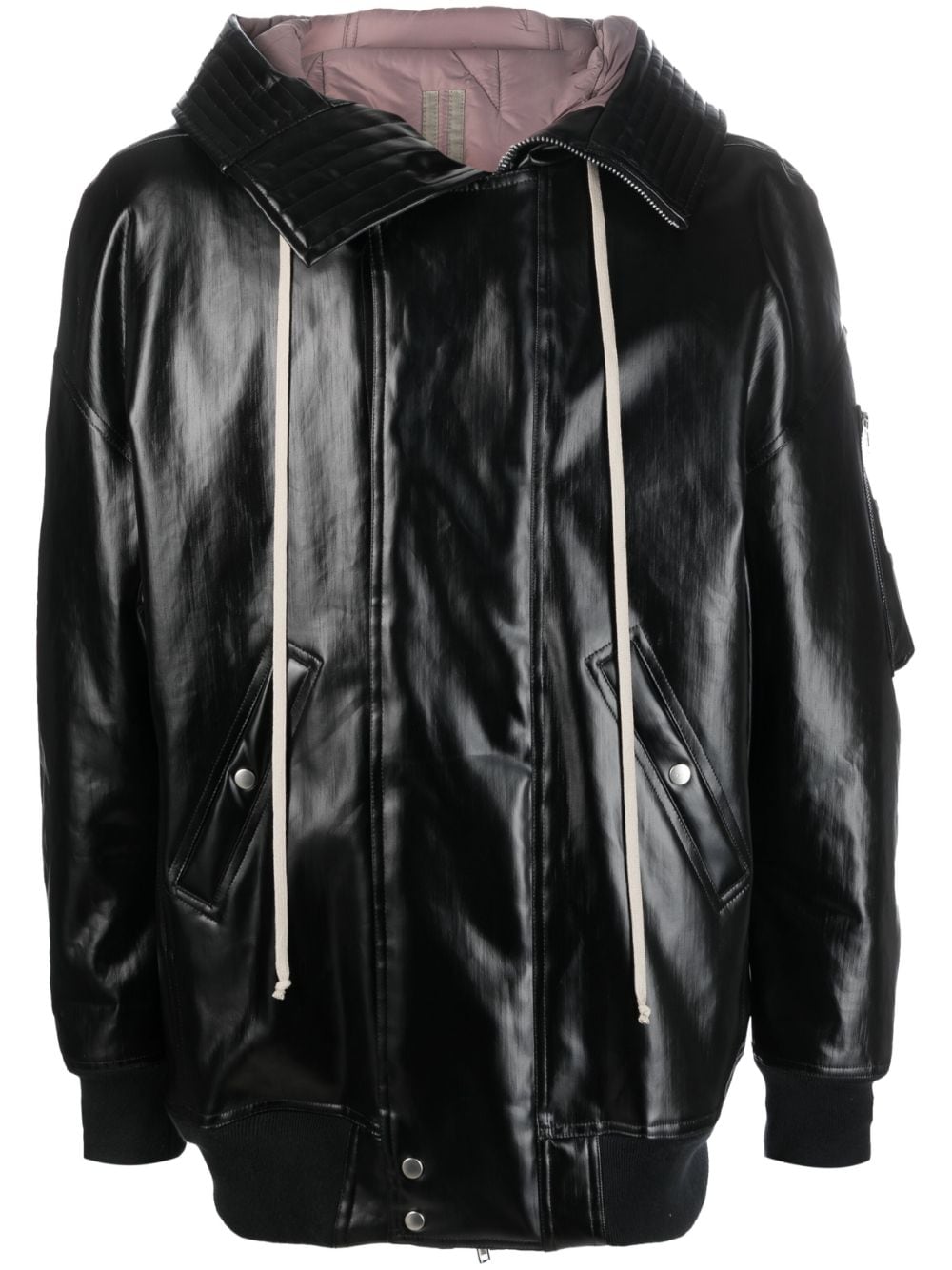 Rick Owens oversized hooded bomber jacket - Black von Rick Owens