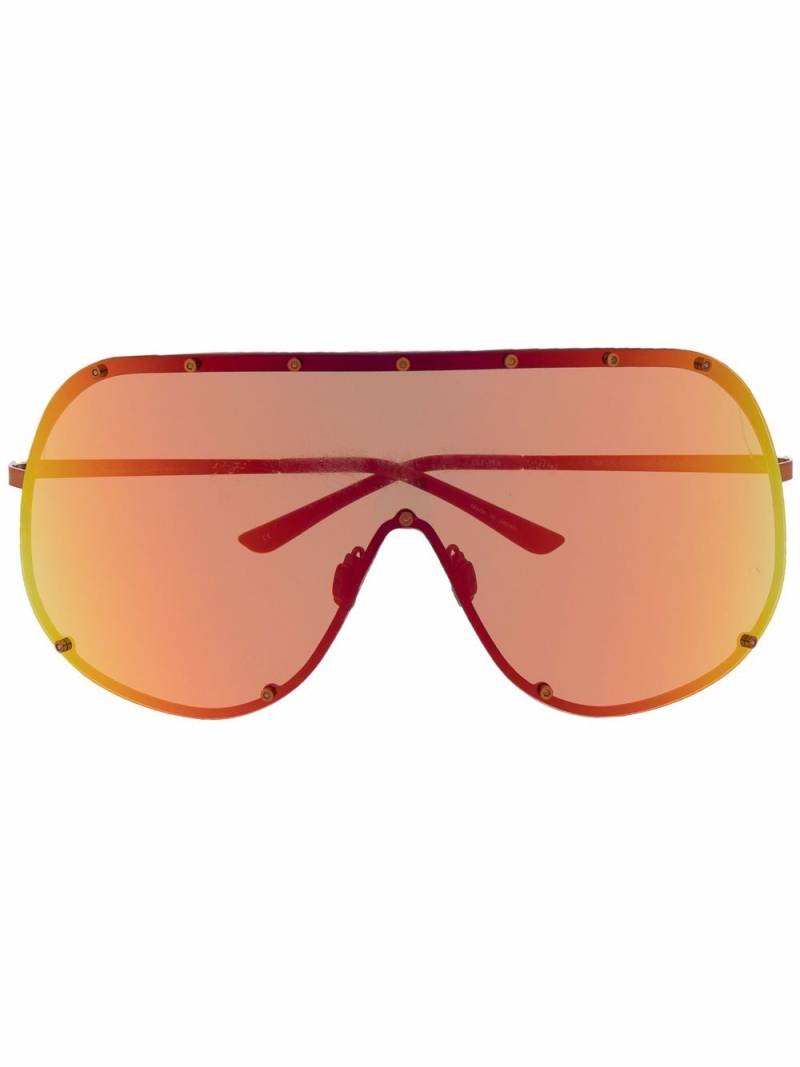 Rick Owens oversized shield-frame sunglasses - Orange von Rick Owens