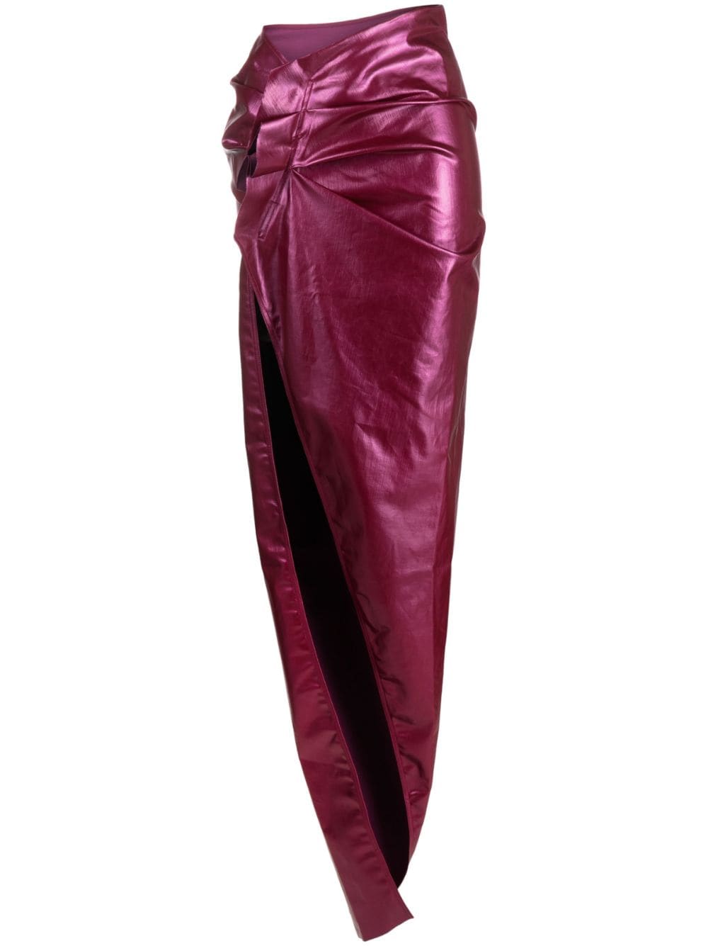 Rick Owens patent-finish draped skirt - Pink von Rick Owens