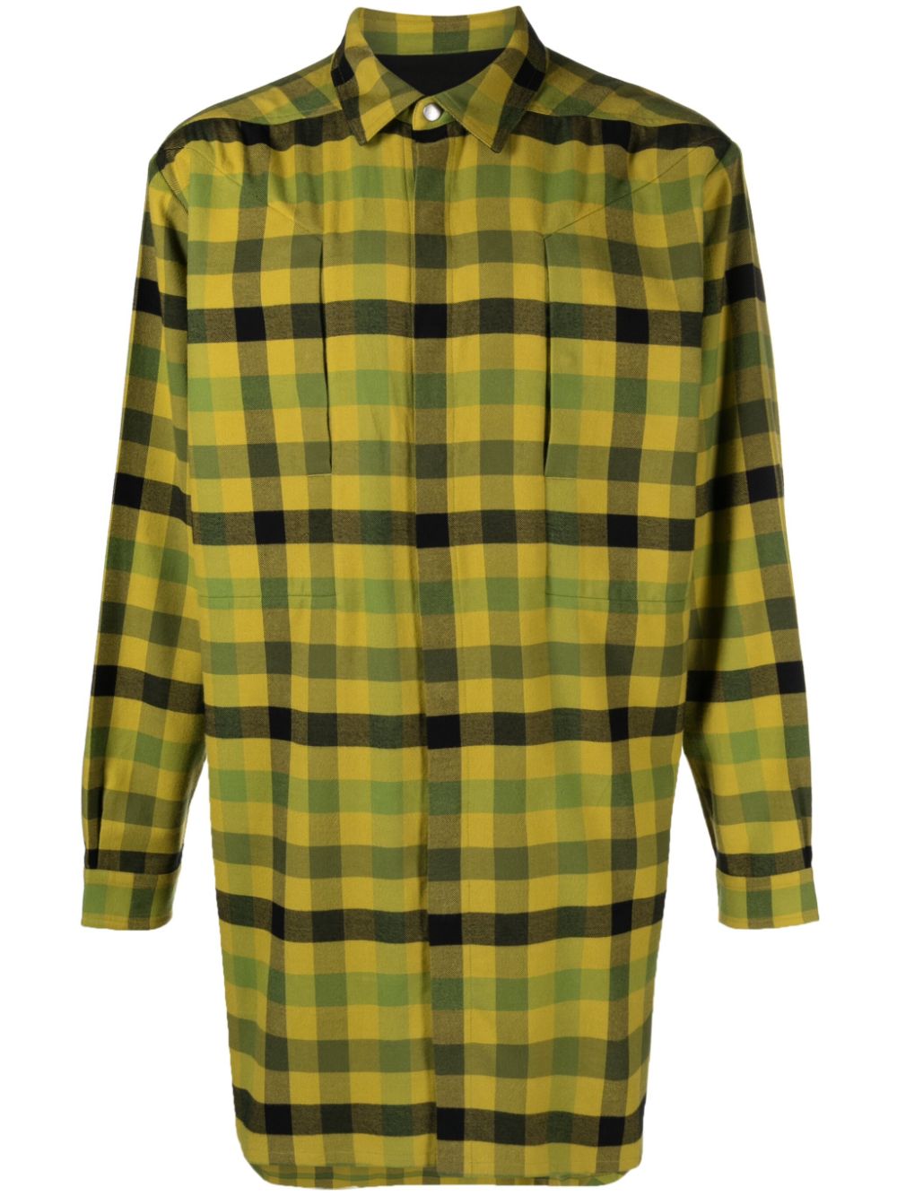 Rick Owens plaid-pattern flannel shirt - Yellow von Rick Owens