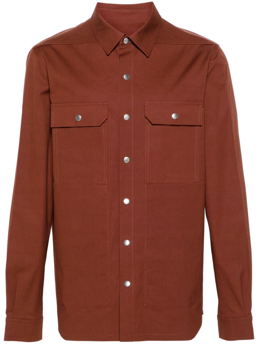 Rick Owens press-stud organic cotton overshirt - Brown von Rick Owens