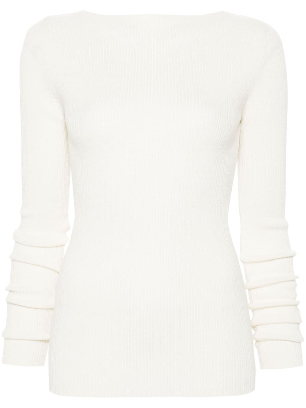 Rick Owens ribbed-knit virgin wool jumper - Neutrals von Rick Owens