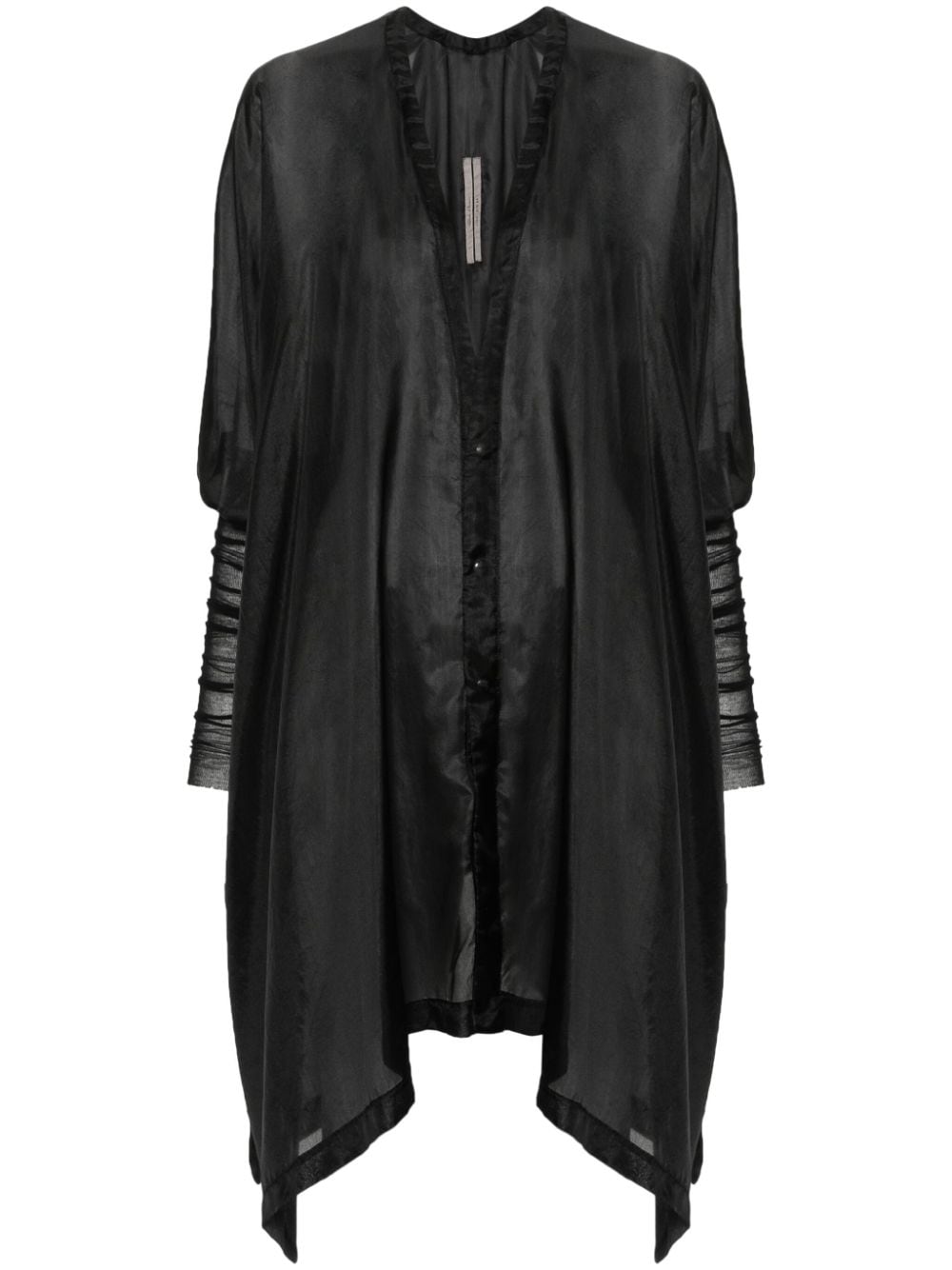 Rick Owens ribbed-sleeves silk shirt - Black von Rick Owens