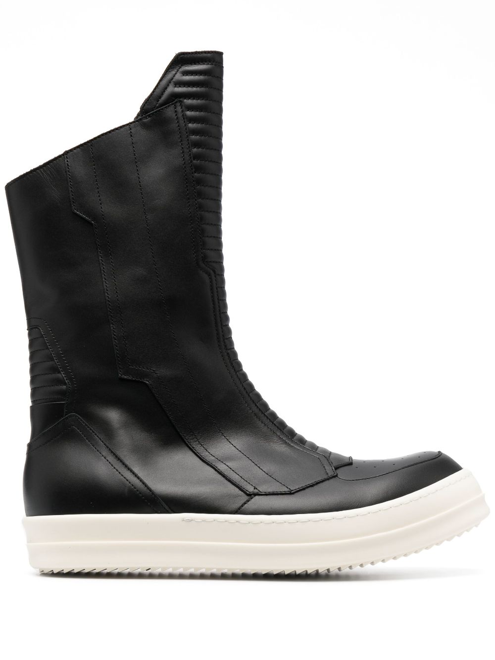 Rick Owens round-toe leather boots - Black von Rick Owens