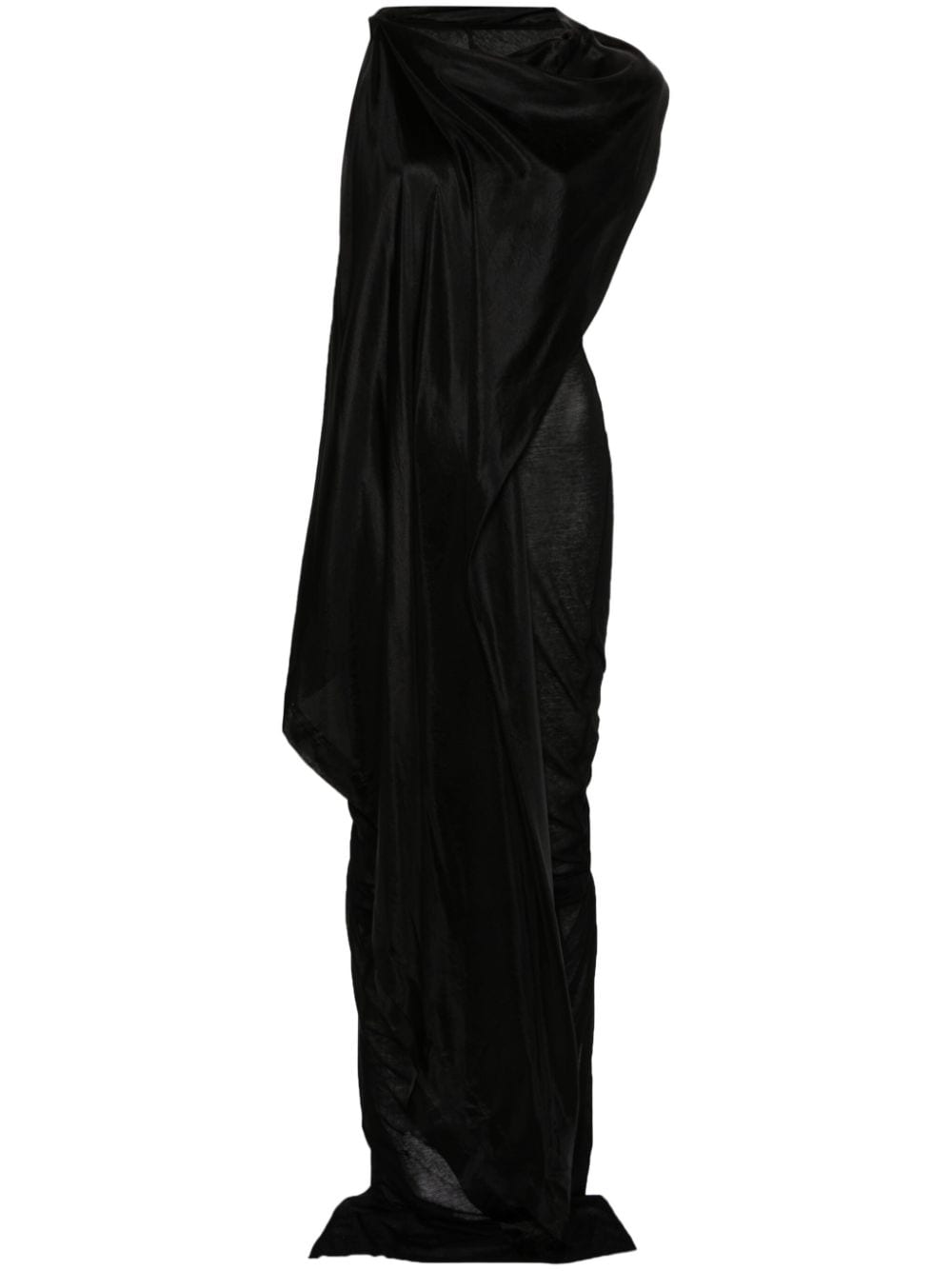 Rick Owens scarf-detail cotton midi dress - Black von Rick Owens