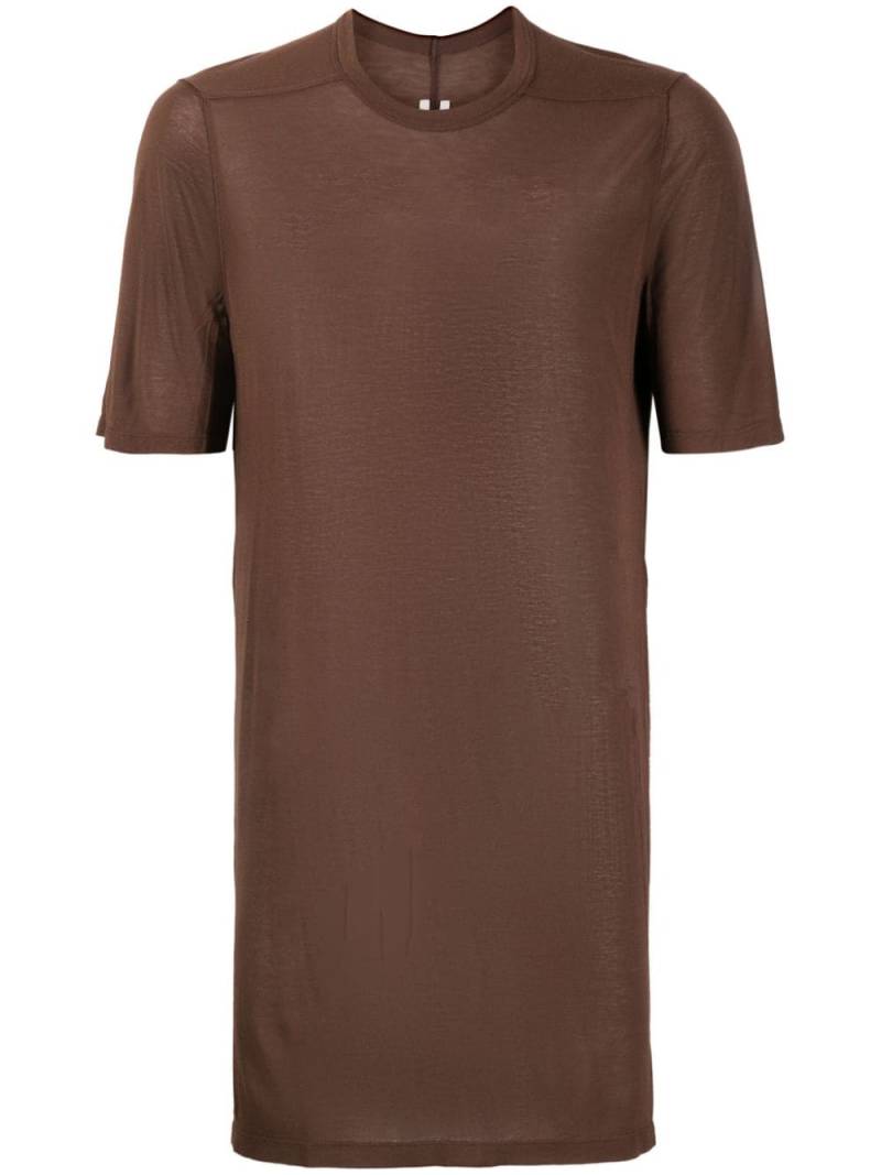 Rick Owens seam-detail crew-neck long T-shirt - Brown von Rick Owens