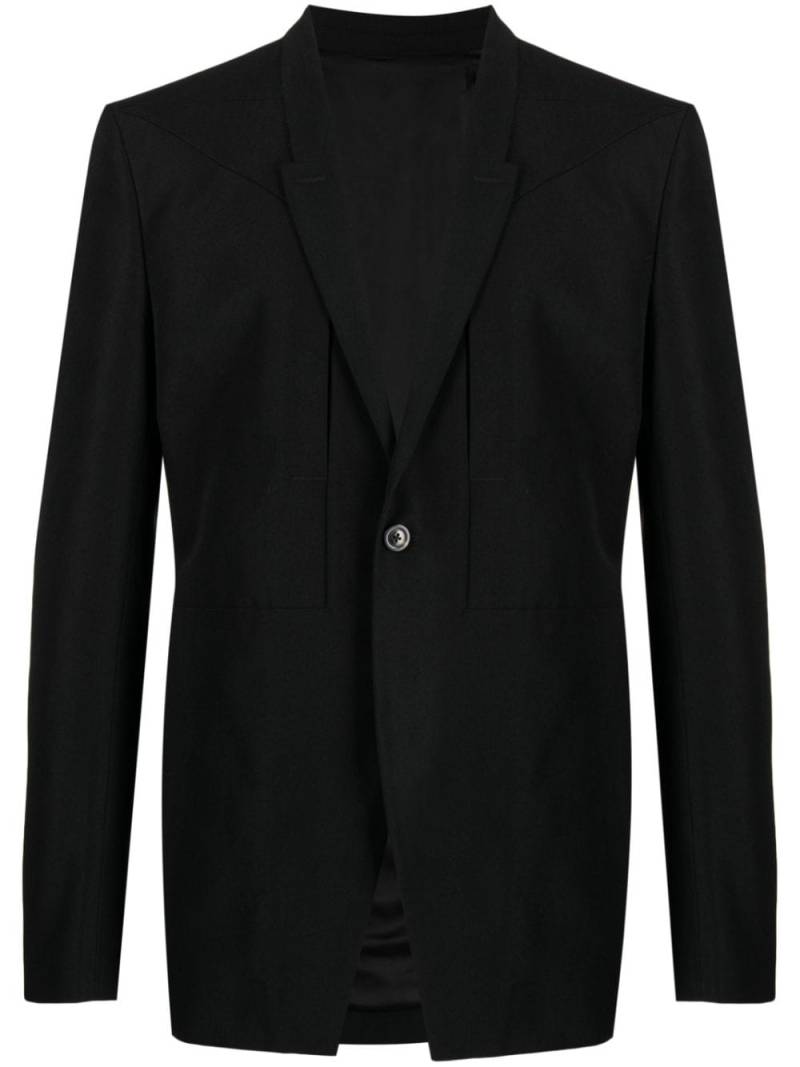 Rick Owens seam-detail single-breasted blazer - Black von Rick Owens