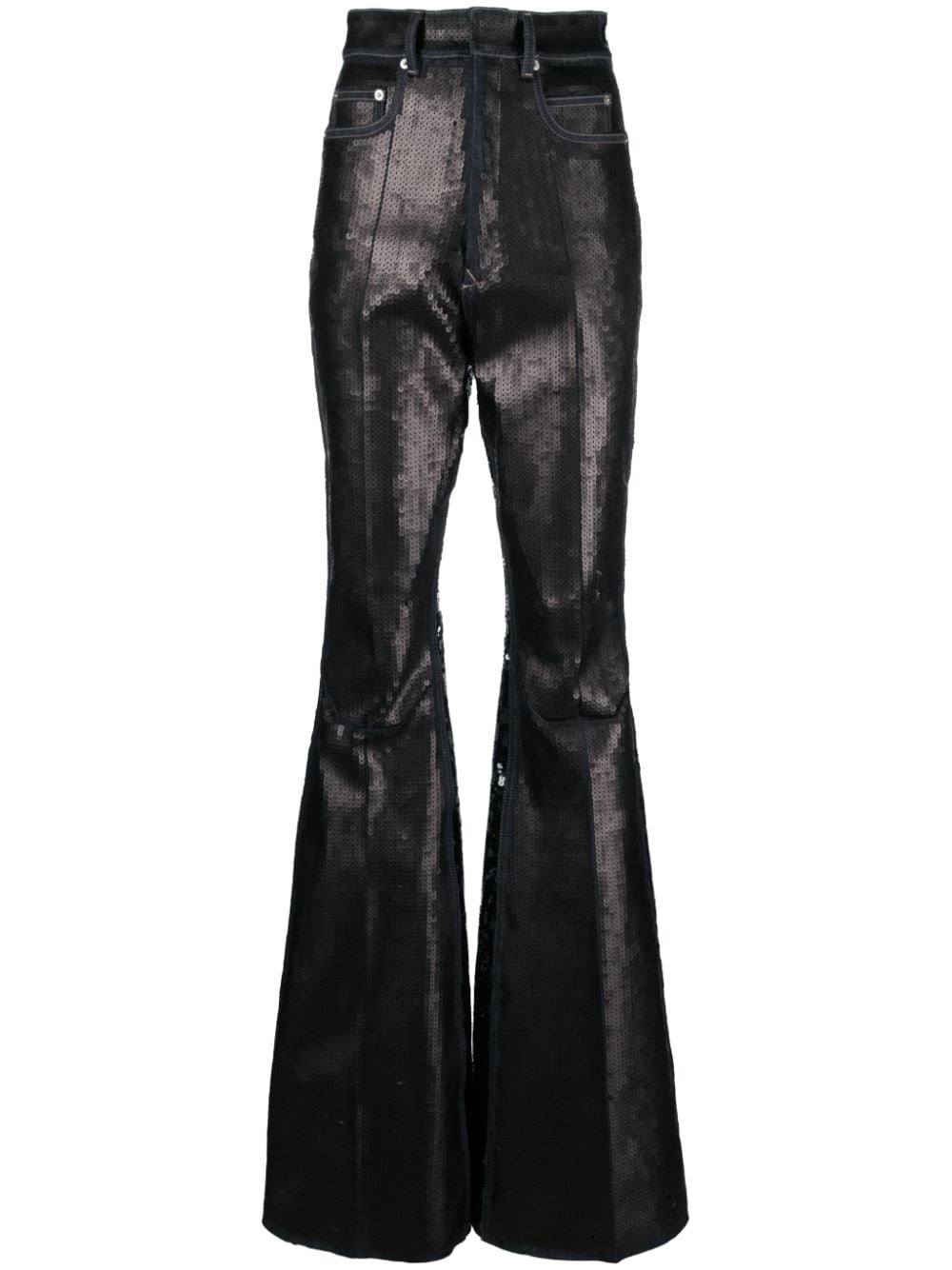 Rick Owens sequinned flared trousers - Blue von Rick Owens